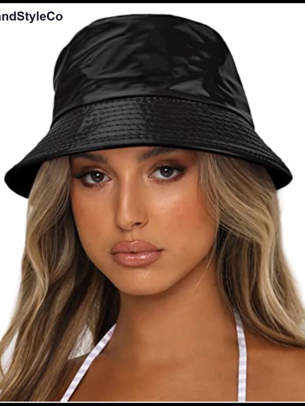 Reversible PU Leather Bucket Hat for Women Water-Resistant Summer Sun Protection
